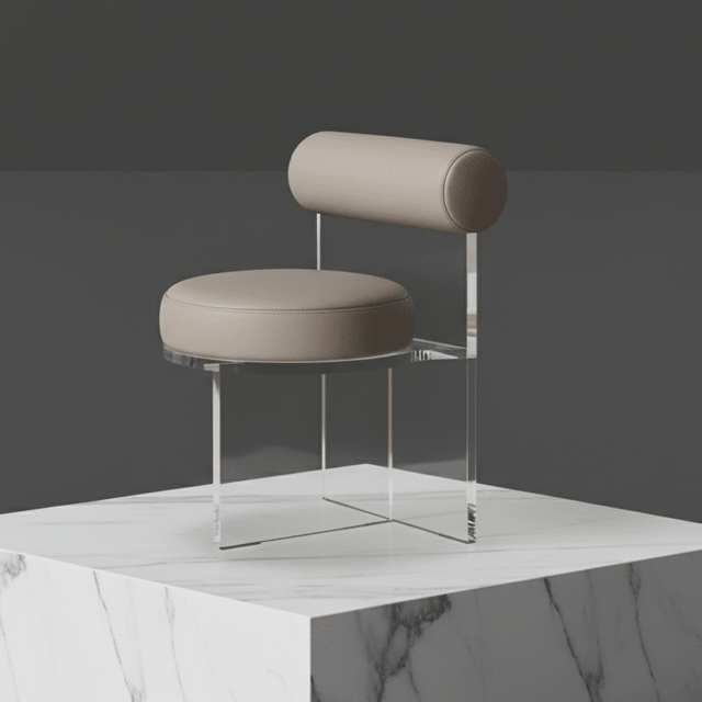 Aurora Mirage Stool - Whisper Gray - Palatium Lux