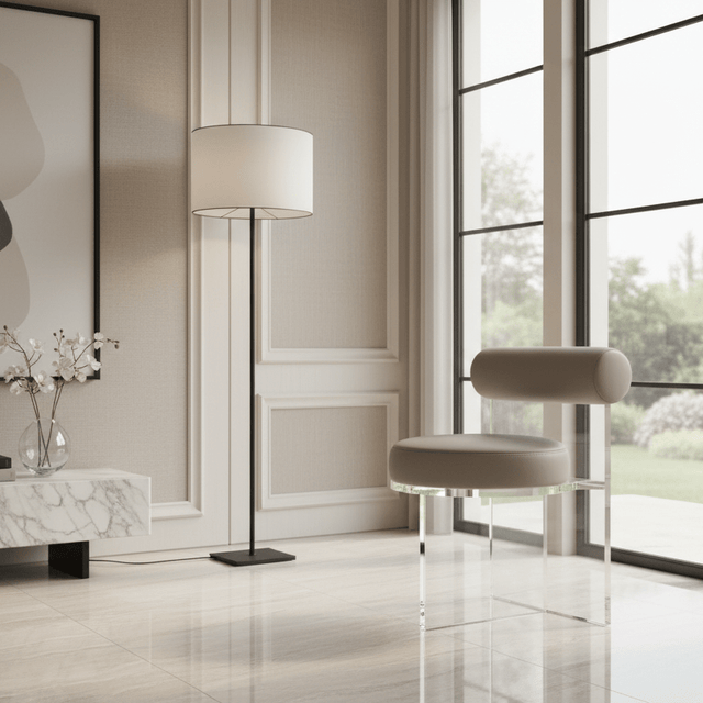 Aurora Mirage Stool - Whisper Gray - Palatium Lux