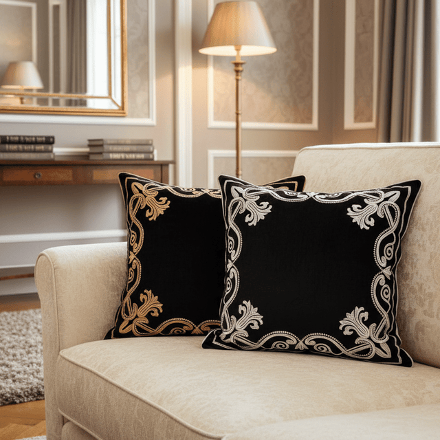 Baroque Embroidered Pillow Cover Pillow Cover - Palatium Lux