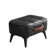 Black Luca Montero Faux Leather Stool - Palatium Lux