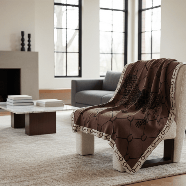 Brown Manor Horse Throw Blanket blanket - Palatium Lux