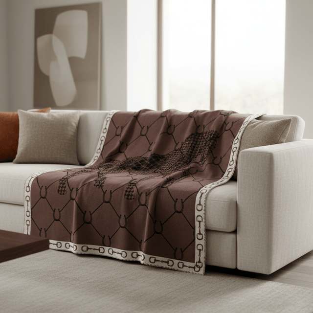 Brown Manor Horse Throw Blanket blanket - Palatium Lux