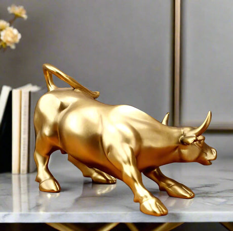 Bull of Abundance Resin Statue Gold statue - Palatium Lux