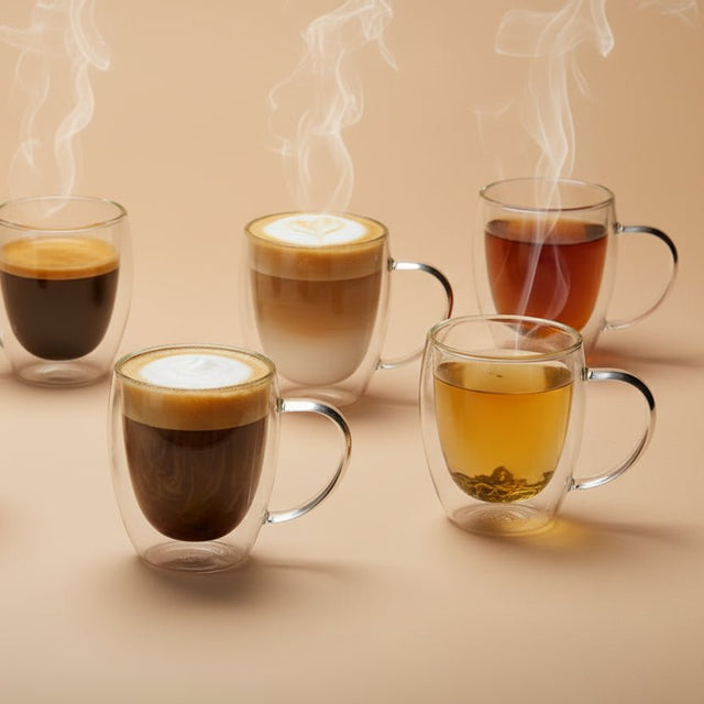 Calista Double Wall Glass Mug Set Kitchen - Palatium Lux