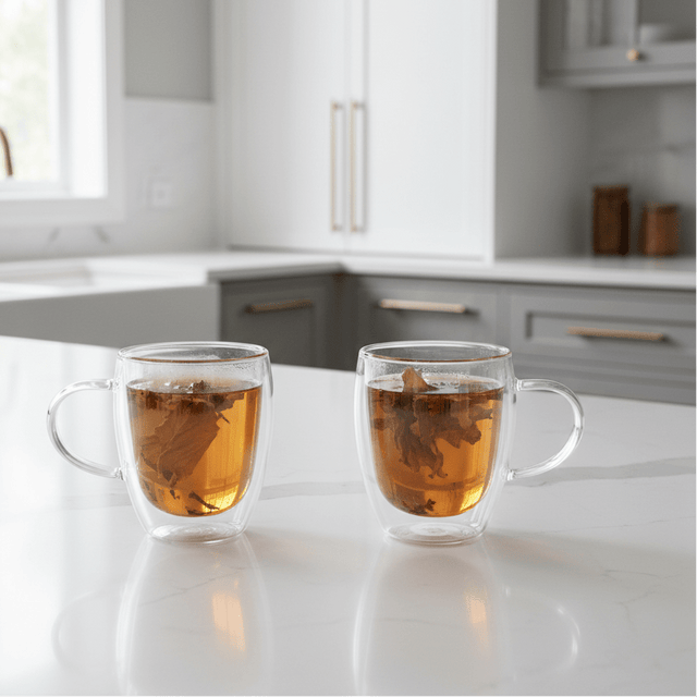 Calista Double Wall Glass Mug Set Kitchen - Palatium Lux