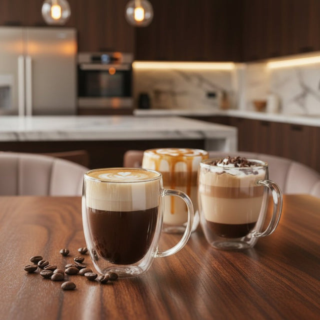 Calista Double Wall Glass Mug Set Kitchen - Palatium Lux