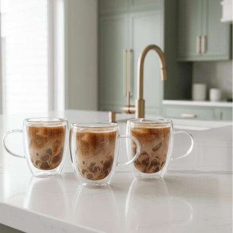 Calista Double Wall Glass Mug Set Kitchen - Palatium Lux