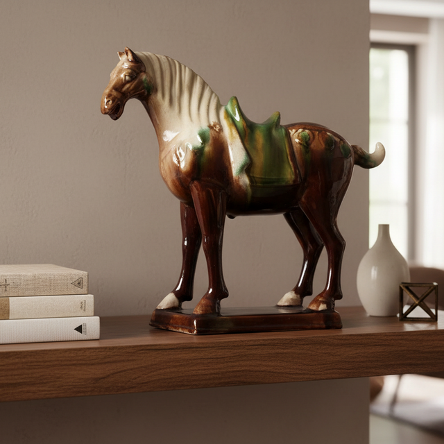 Dynasty Warrior Ceramic Horse Statue