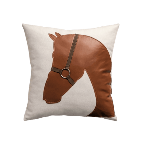 Chloe Leather-Buckled Horse pillow covers - Palatium Lux
