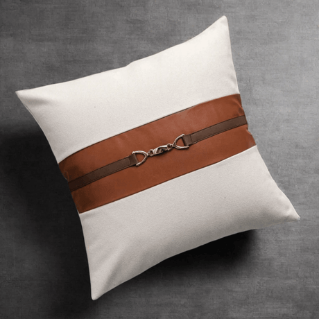 Chloe Leather-Buckled Horse pillow covers - Palatium Lux