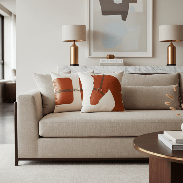 Chloe Leather - Buckled Horse pillow covers - Palatium Lux