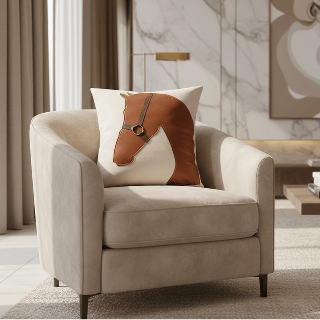 Chloe Leather-Buckled Horse pillow covers - Palatium Lux