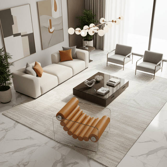 Cloud Nine Accent Chair - Orange - Palatium Lux