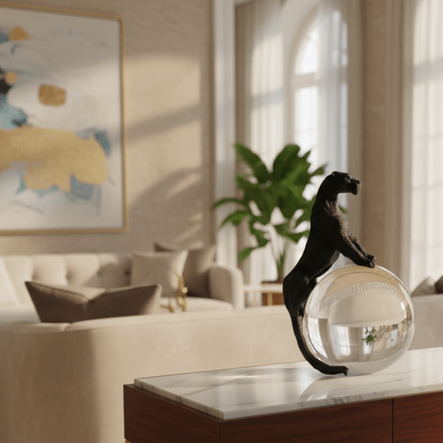 Crystal Oracle Panther Statue statue - Palatium Lux