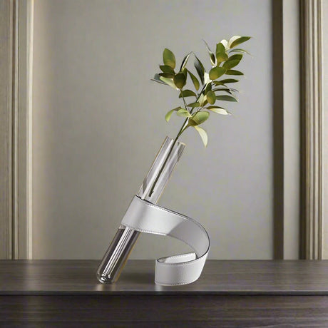 Daring Leather Wrapped Vase vases - Palatium Lux