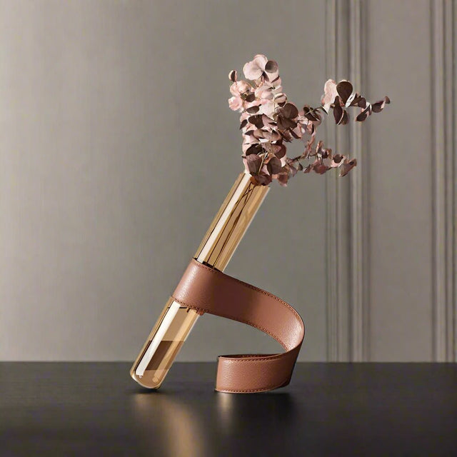 Daring Leather Wrapped Vase vases - Palatium Lux