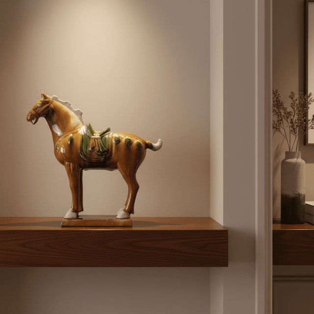 Dynasty Warrior Ceramic Horse Statue statue - Palatium Lux