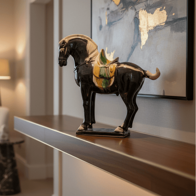 Dynasty Warrior Ceramic Horse Statue statue - Palatium Lux