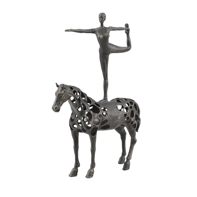Equestrian Dancer Metal Statue statue - Palatium Lux