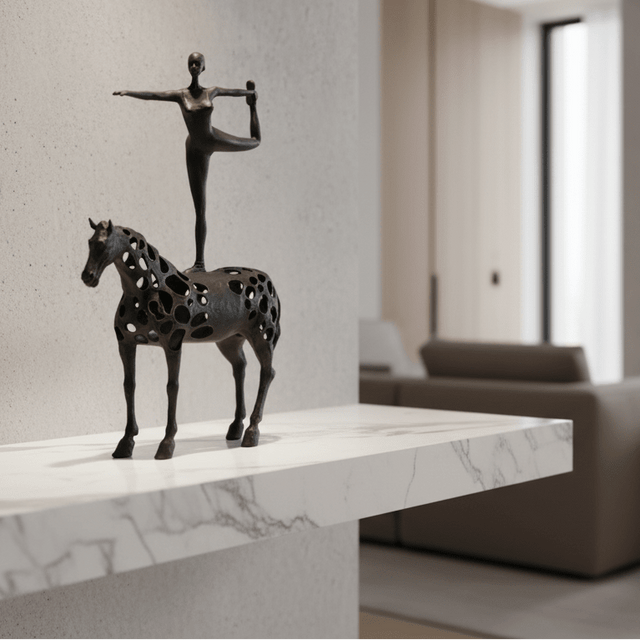 Equestrian Dancer Metal Statue statue - Palatium Lux