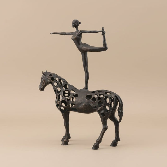 Equestrian Dancer Metal Statue statue - Palatium Lux