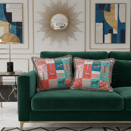 Equestrian Royale Velvet Pillow Cover pillow covers - Palatium Lux