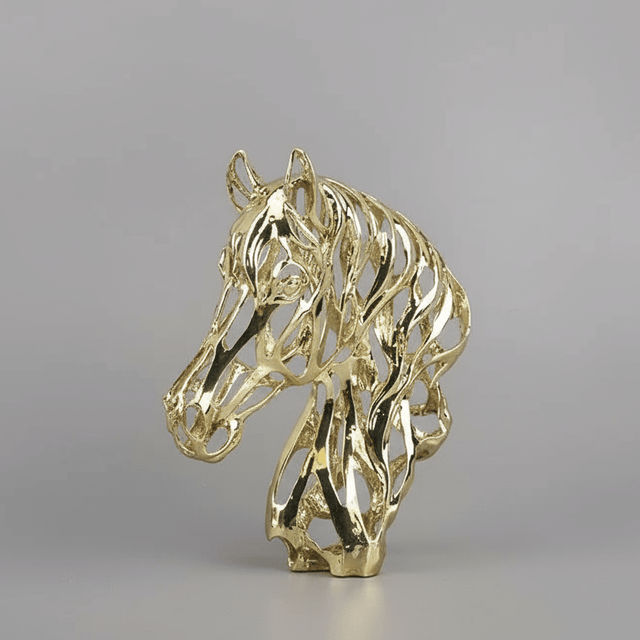 Ethereal Gold Stallion Head Statue statue - Palatium Lux