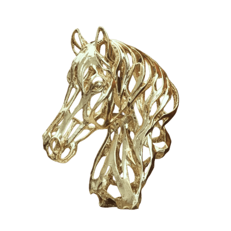 Ethereal Gold Stallion Head Statue statue - Palatium Lux