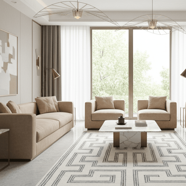 Forma Linea Hand Tufted Wool Rug - 5 x 7 Rugs - Palatium Lux