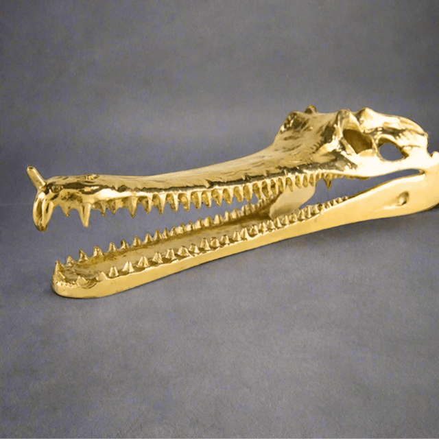 Golden Croc Resin Statue statue - Palatium Lux