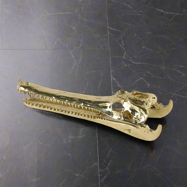 Golden Croc Resin Statue statue - Palatium Lux