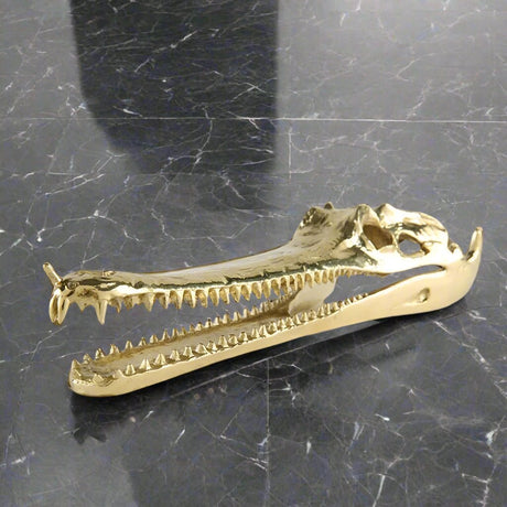 Golden Croc Resin Statue statue - Palatium Lux