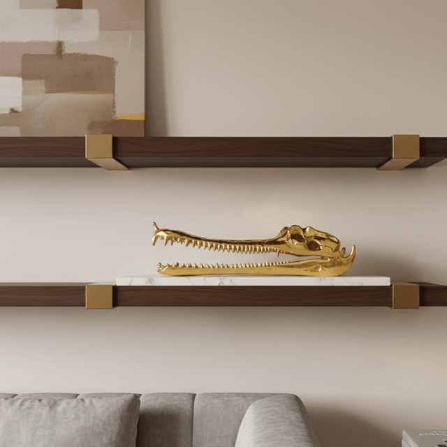 Golden Croc Resin Statue statue - Palatium Lux