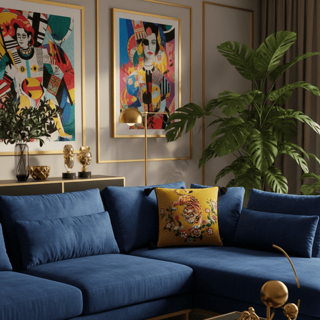 Golden Emperor Tiger Pillow Cover Pillow Cover - Palatium Lux