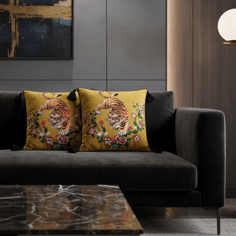 Golden Emperor Tiger Pillow Cover Pillow Cover - Palatium Lux