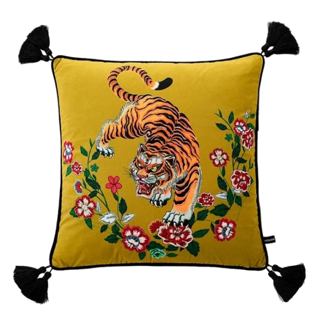 Golden Emperor Tiger Pillow Cover Pillow Cover - Palatium Lux