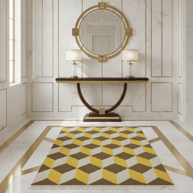 Golden Oro Handwoven Wool Rug - 4 x 6 Rugs - Palatium Lux