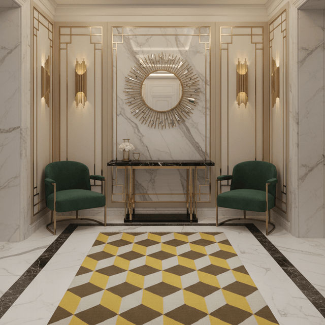 Golden Oro Handwoven Wool Rug - 4 x 6 Rugs - Palatium Lux