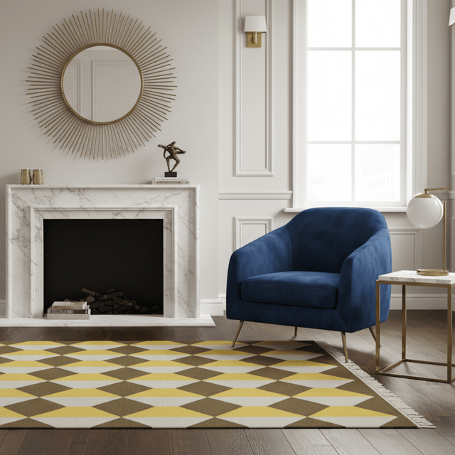 Golden Oro Handwoven Wool Rug - 4 x 6 Rugs - Palatium Lux