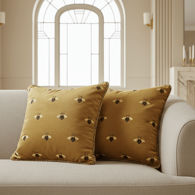 Golden Queen Bee Pillow Cover pillow covers - Palatium Lux