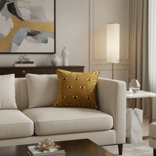 Golden Queen Bee Pillow Cover pillow covers - Palatium Lux