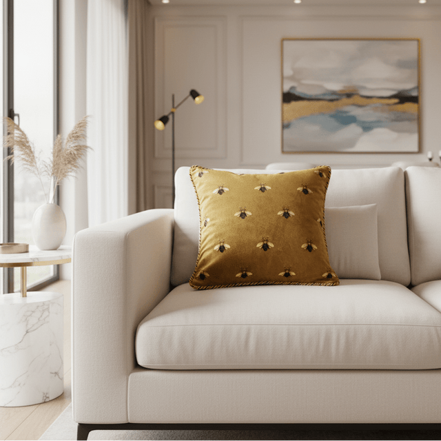 Golden Queen Bee Pillow Cover pillow covers - Palatium Lux