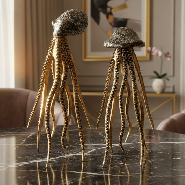 Golden Squid Resin Statue statue - Palatium Lux