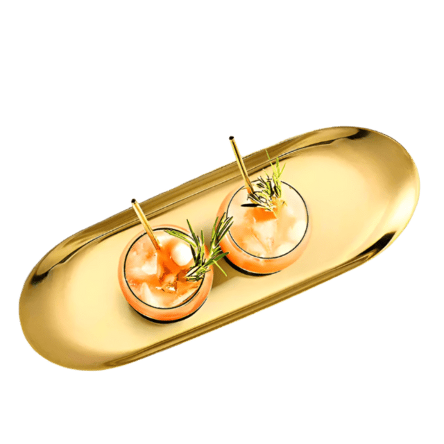 Golden Stainless Steel Tray tray - Palatium Lux