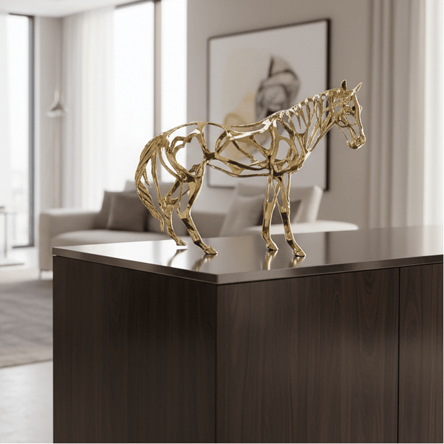 Golden Steed Horse Statue statue - Palatium Lux