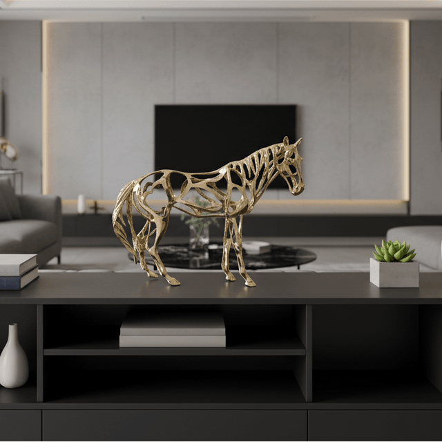 Golden Steed Horse Statue statue - Palatium Lux