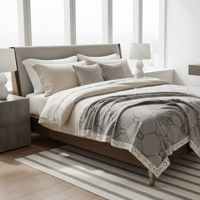 Gray Manor Horse Throw Blanket blanket - Palatium Lux