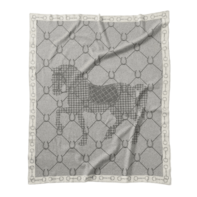Gray Manor Horse Throw Blanket blanket - Palatium Lux