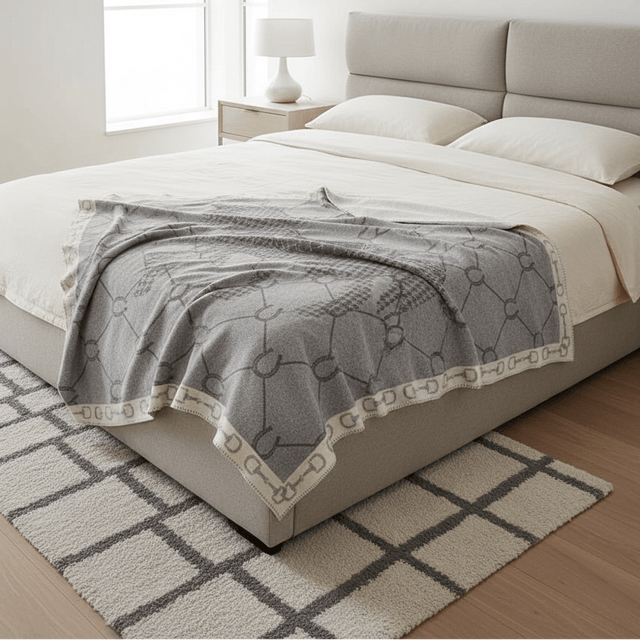 Gray Manor Horse Throw Blanket blanket - Palatium Lux