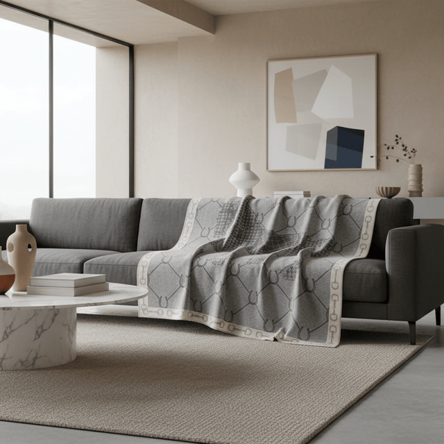 Gray Manor Horse Throw Blanket blanket - Palatium Lux